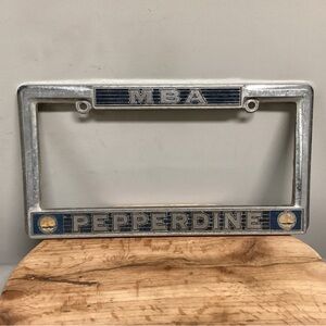 🔵 Vintage - Pepperdine University Auto Tag Metal License Plate Frame - MBA
